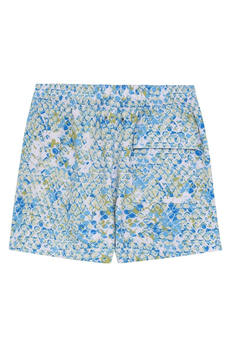 4.25" Le Club Eco-Friendly 4 Way Stretch Men's Swim Trunks, Alternate, color, White with snake print