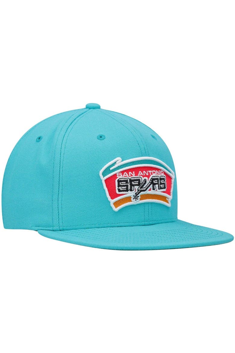 Men's Mitchell & Ness Teal San Antonio Spurs Hardwood Classics Team Ground 2.0 Snapback Hat, Alternate, color, Teal