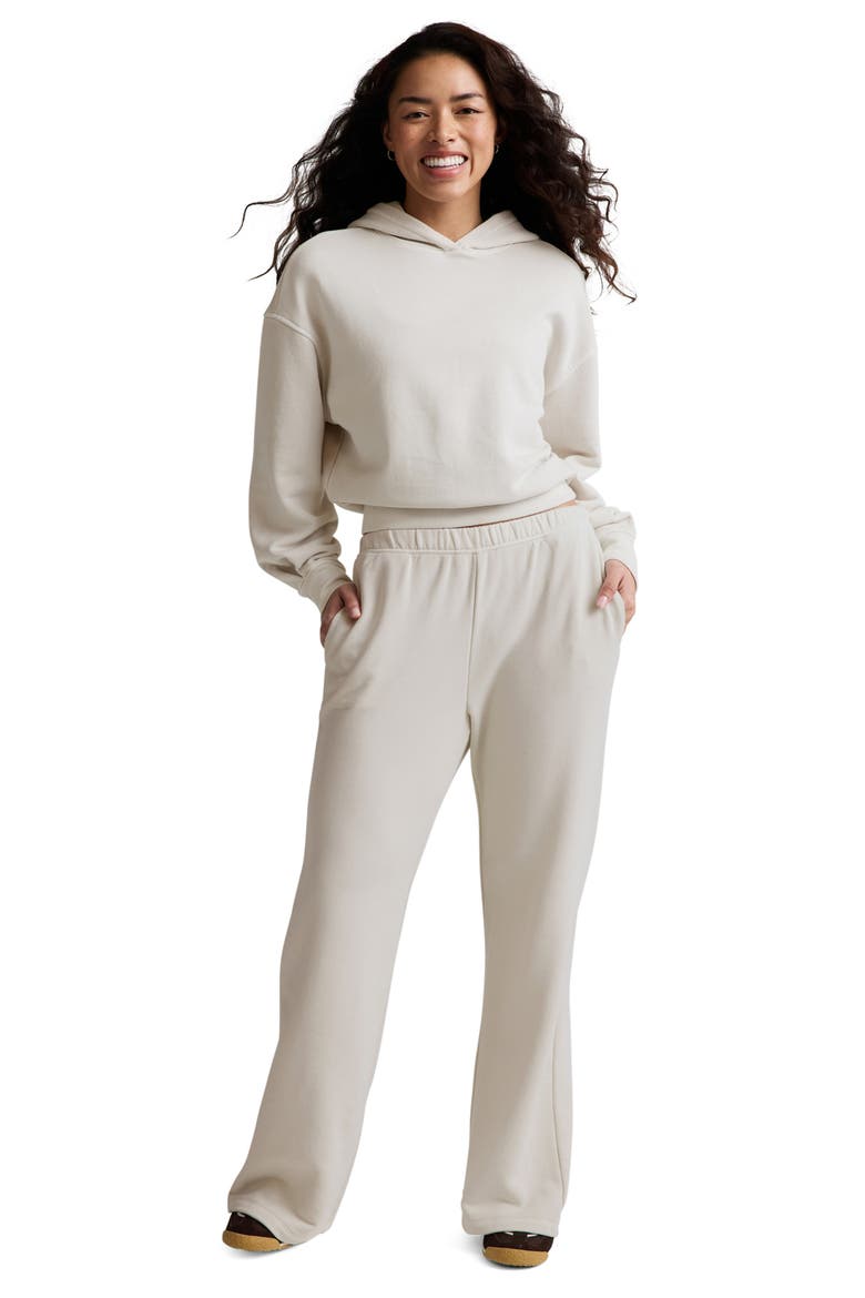 Fade Out Flare Leg Sweatpants, Alternate, color, WASHED VINTAGE WHITE