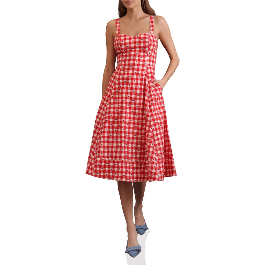 Avec Les Filles Fit And Flare Sweetheart Dress