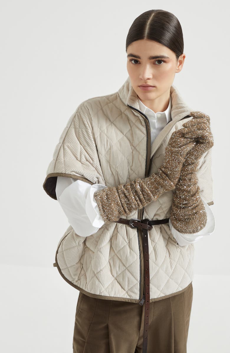 Brunello Cucinelli Quilted outerwear, Alternate, color, Beige
