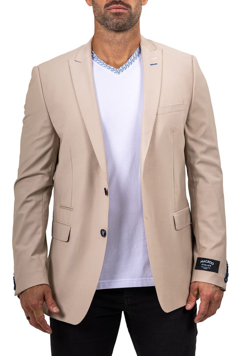 Descartes Marthyr0004 Brown Stretch Peak Lapel Blazer, Main, color, BROWN