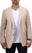 Maceoo Descartes Marthyr0004 Brown Stretch Peak Lapel Blazer