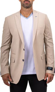 Maceoo Descartes Marthyr0004 Brown Stretch Peak Lapel Blazer
