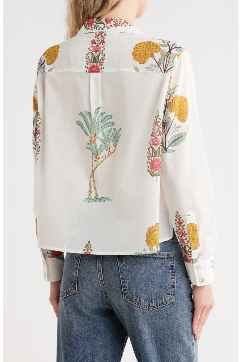 Floral Notch Collar Button-Up Shirt, Alternate, color, WHITE PRINT