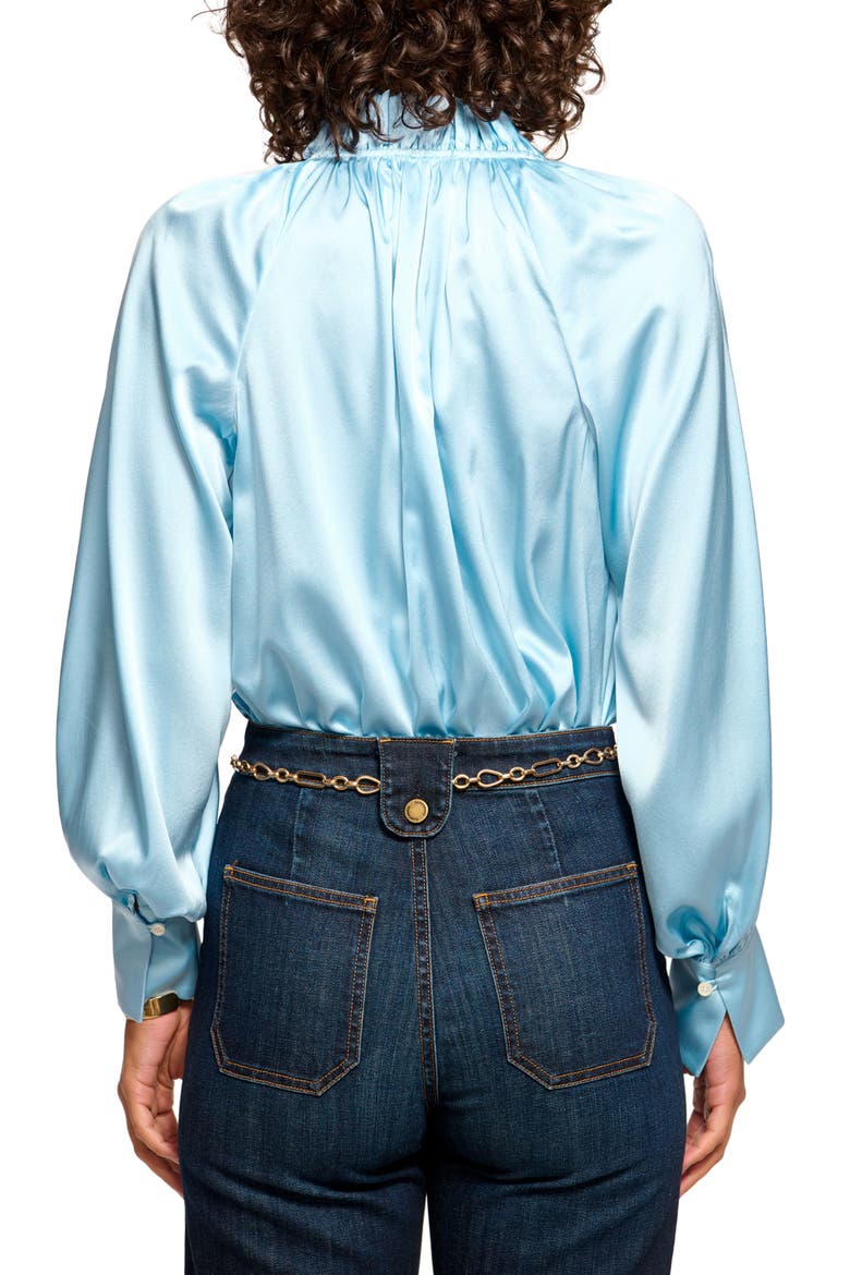 Gayle Stretch Silk Shirt, Alternate, color, DREAM BLUE