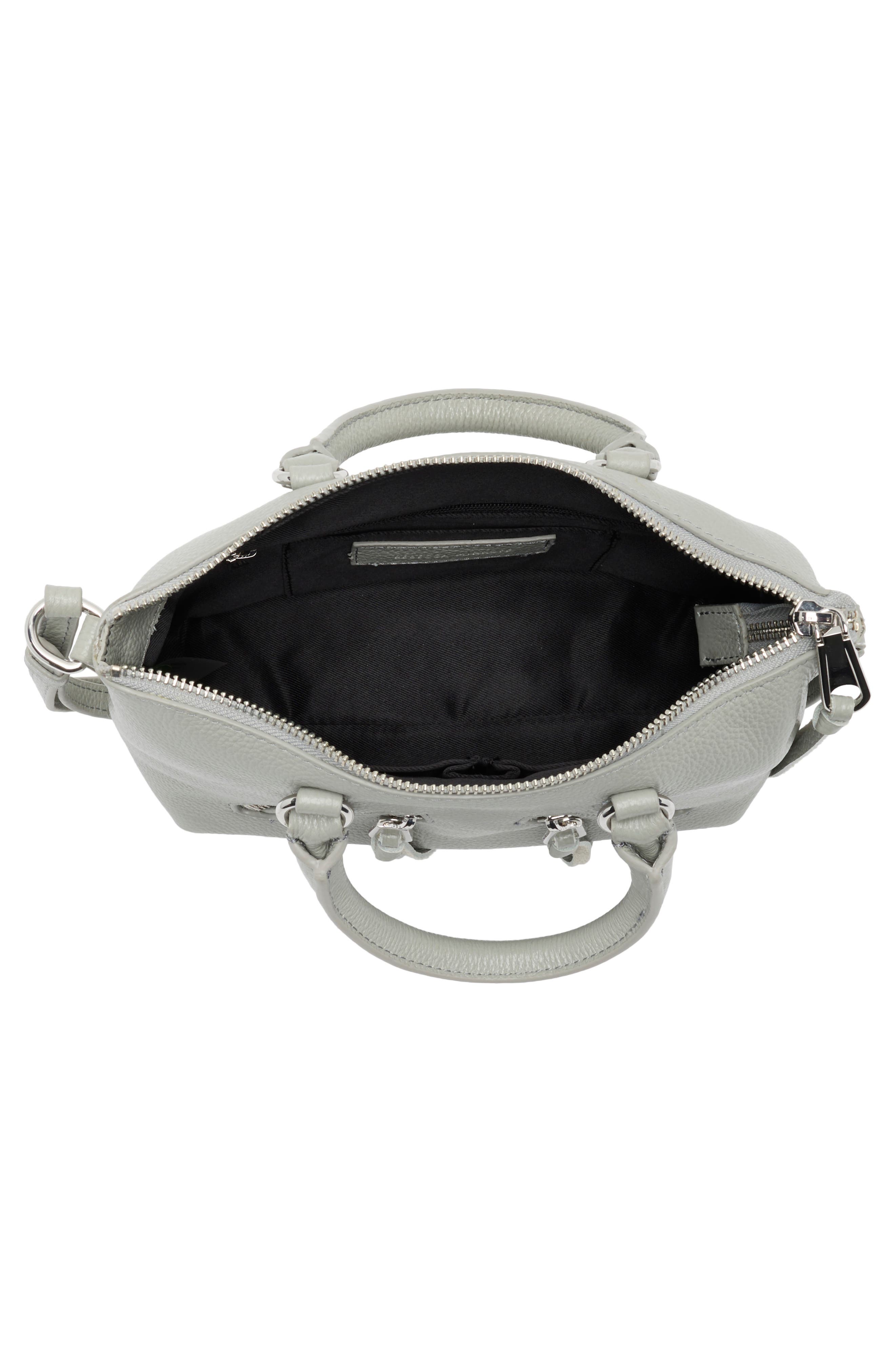 Rebecca Minkoff Micro Moto Leather Satchel, Alternate, color, Dove