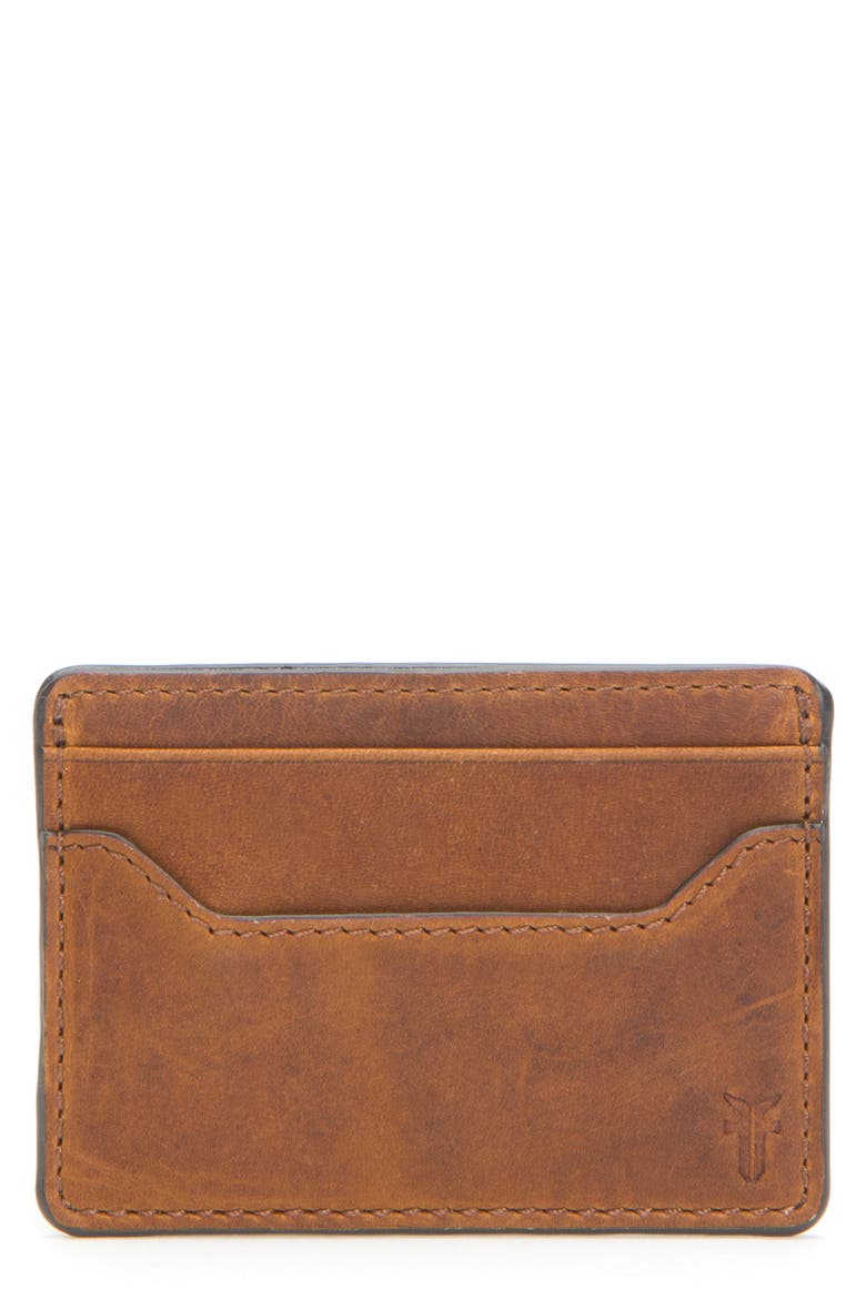 Logan Leather Money Clip Card Case, Main, color, COGNAC