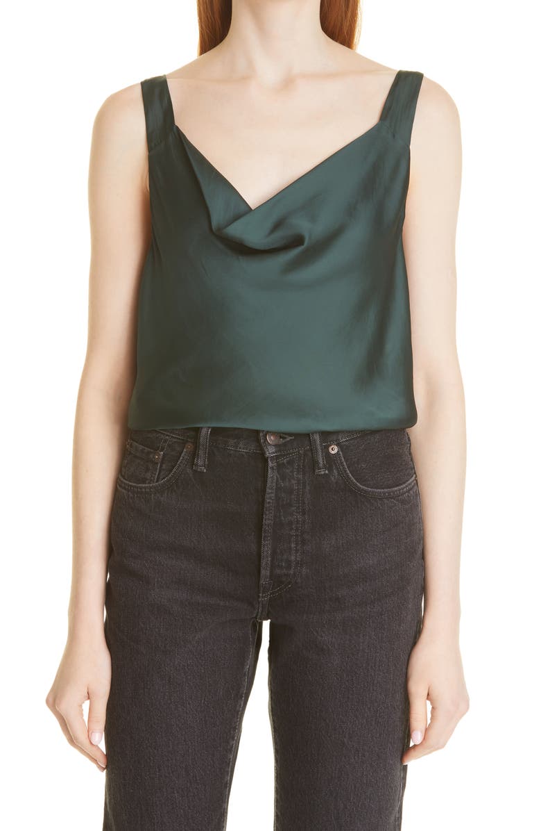PAIGE Jaida Cowl Neck Satin Cami, Main, color,