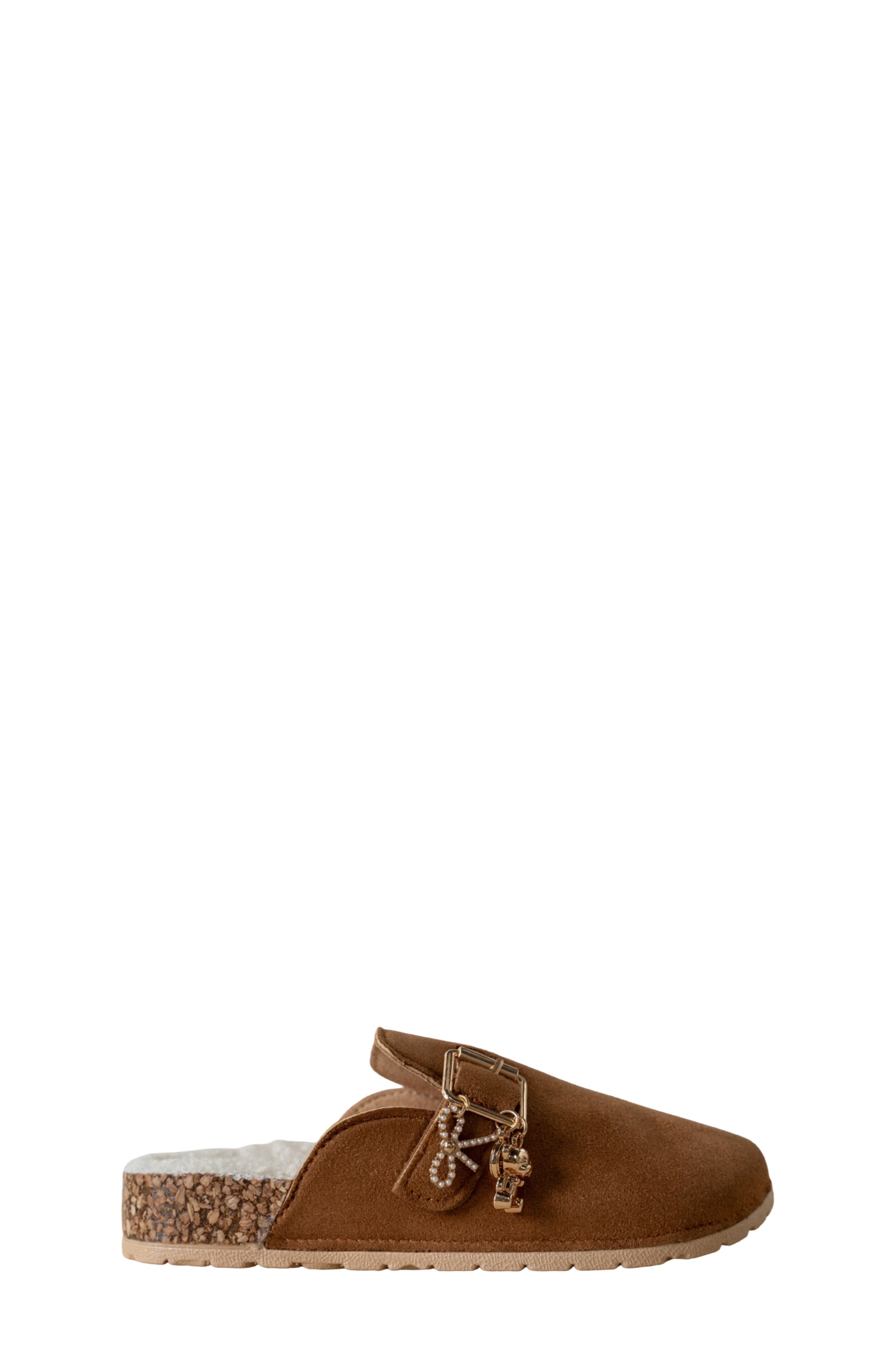 Kids' Faux Suede Mule, Alternate, color, COGNAC