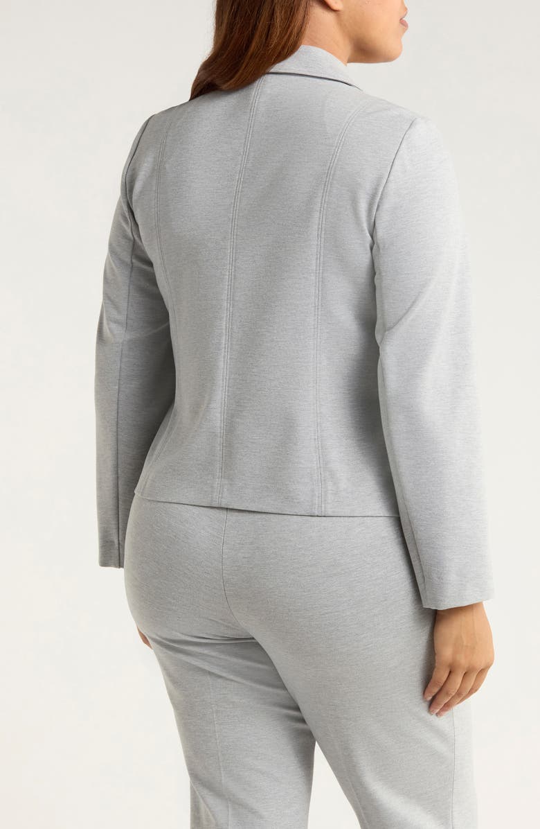 Anne Klein Moto Zip Ponte Jacket, Alternate, color, Light Heather Grey