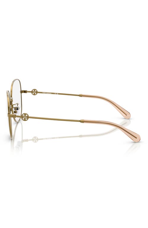 Tory Burch 55mm Round Optical Glasses In Gold Amber