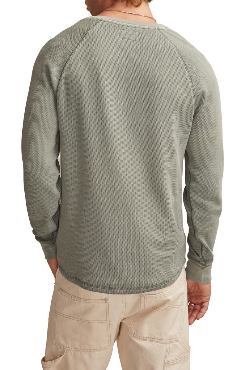 Lucky Brand Birdseye Thermal Henley Top, Alternate, color, Gunmetal