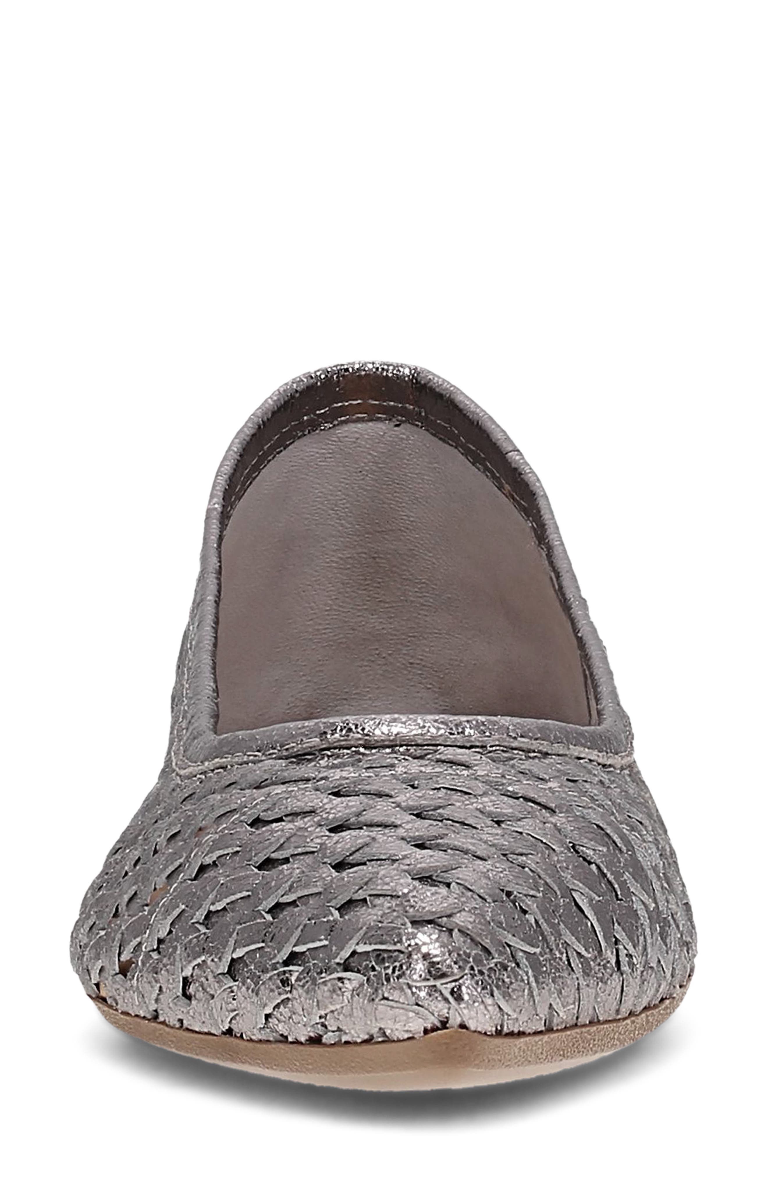 Frye Heather Woven Pointed Toe Flat, Alternate, color, Platinum
