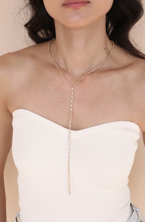 Ettika Dainty Cubic Zirconia Disc Chain Y-necklace In Gold