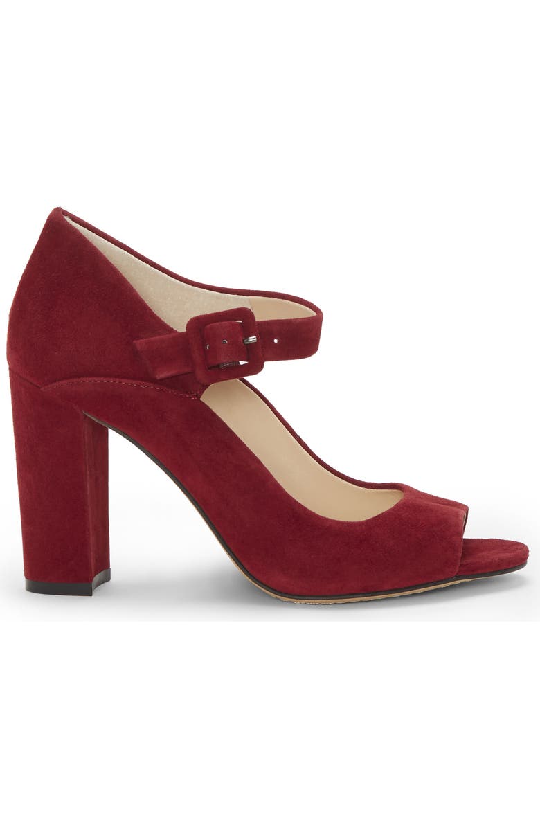 Vince Camuto Selmer Peep-Toe Pump, Alternate, color, Beaujolais Suede