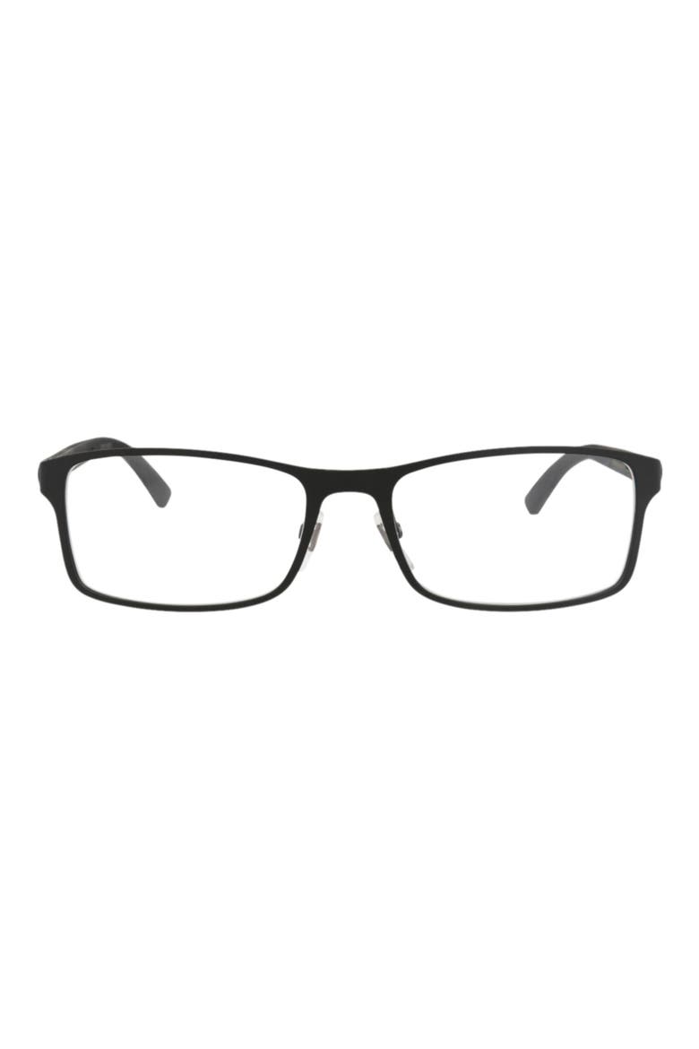 52mm Rectangular Optical Glasses, Main, color, BLACK BLACK TRANSPARENT