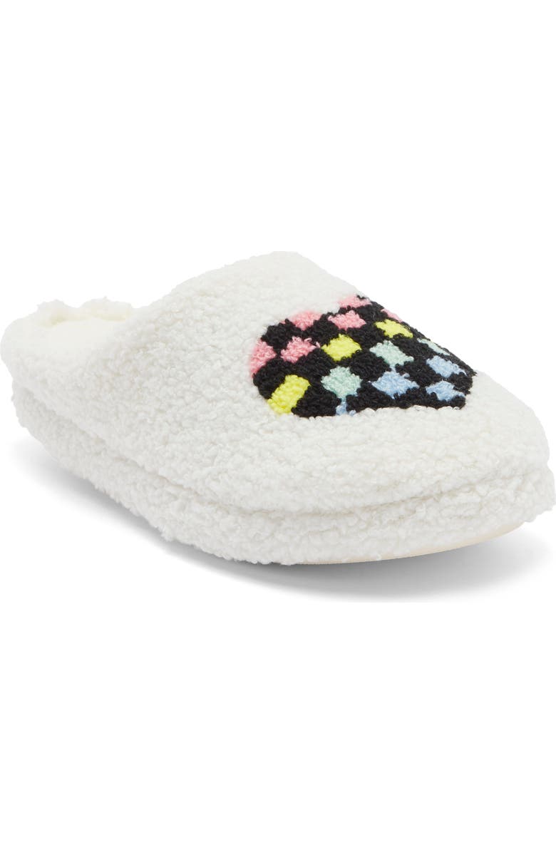 JOE BOXER Heart Faux Shearling Slipper, Main, color, Ivory