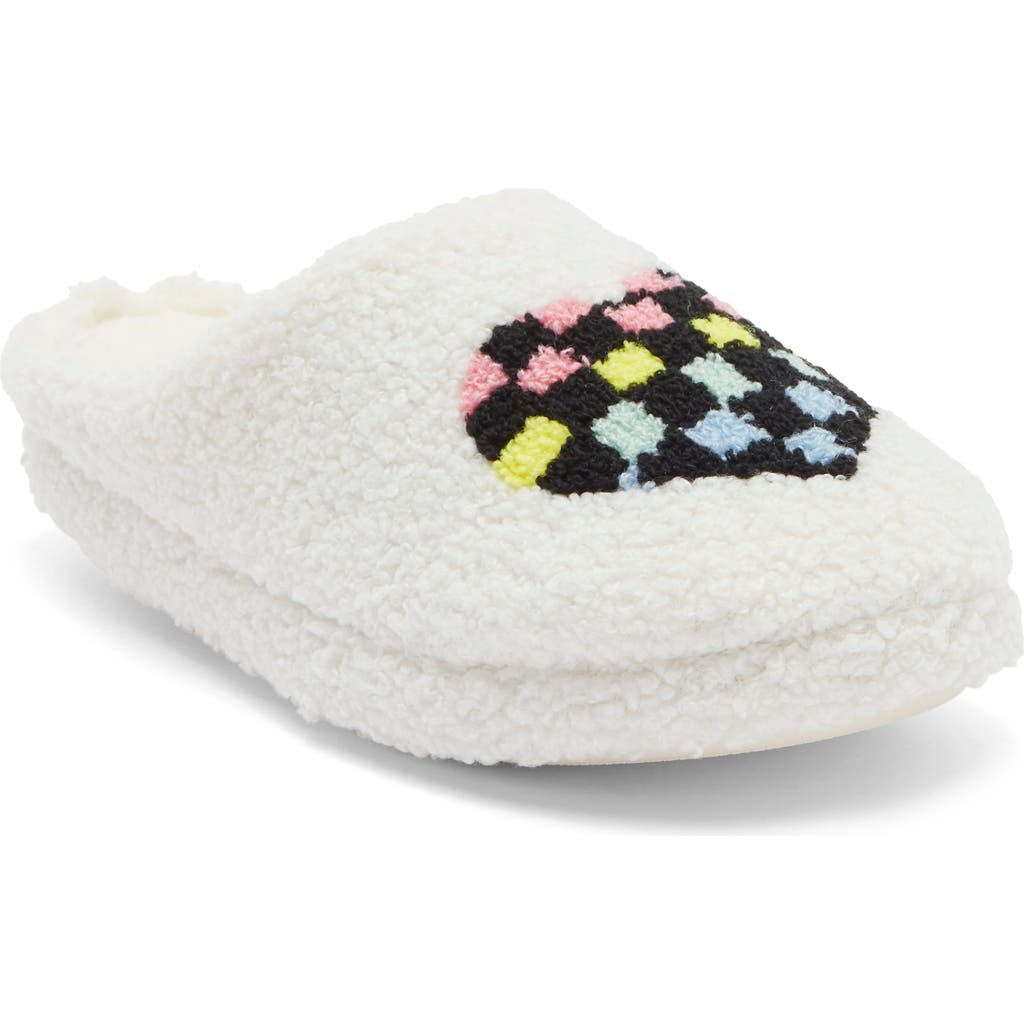 Joe Boxer Heart Faux Shearling Slipper In White