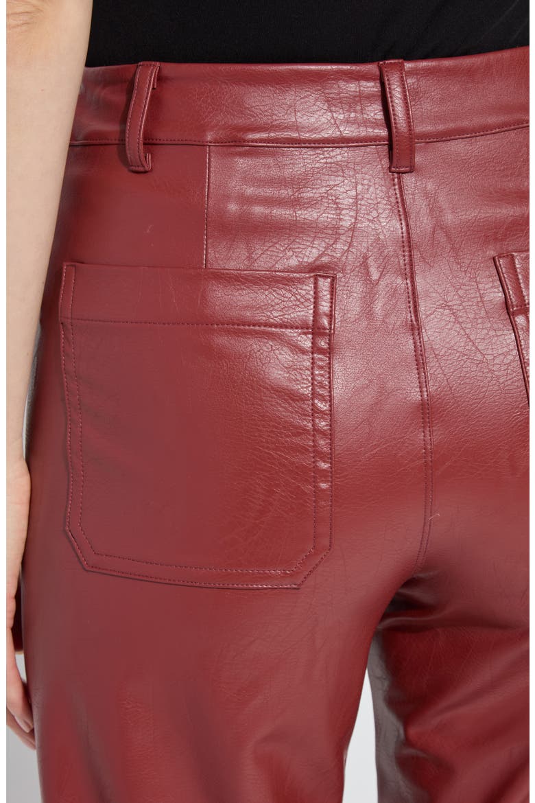 High Waist Faux Leather Wide Leg Pants, Alternate, color, BURNT MAHOGANY