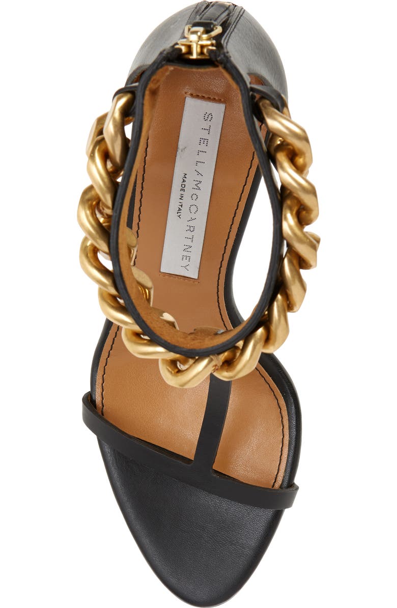 Stella McCartney Falabella Chain T-Strap Sandal, Alternate, color,