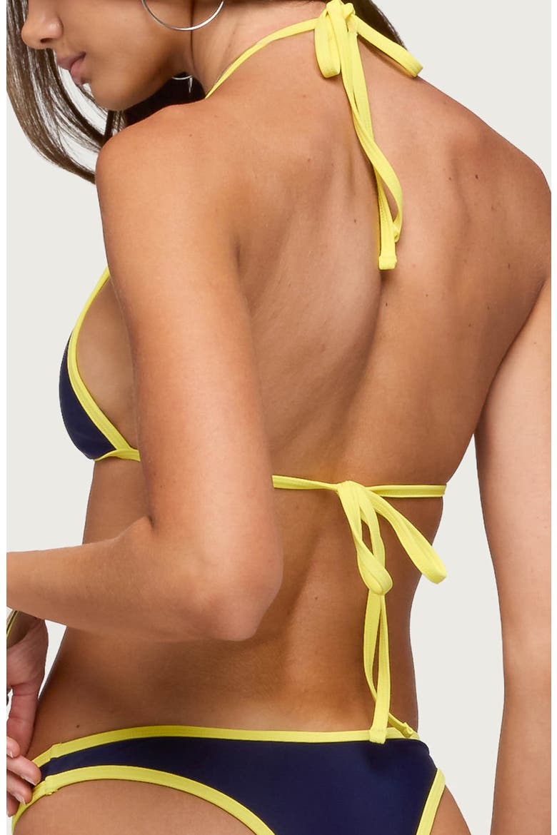Dina Contrast Triangle Bikini Top, Alternate, color, NAVY