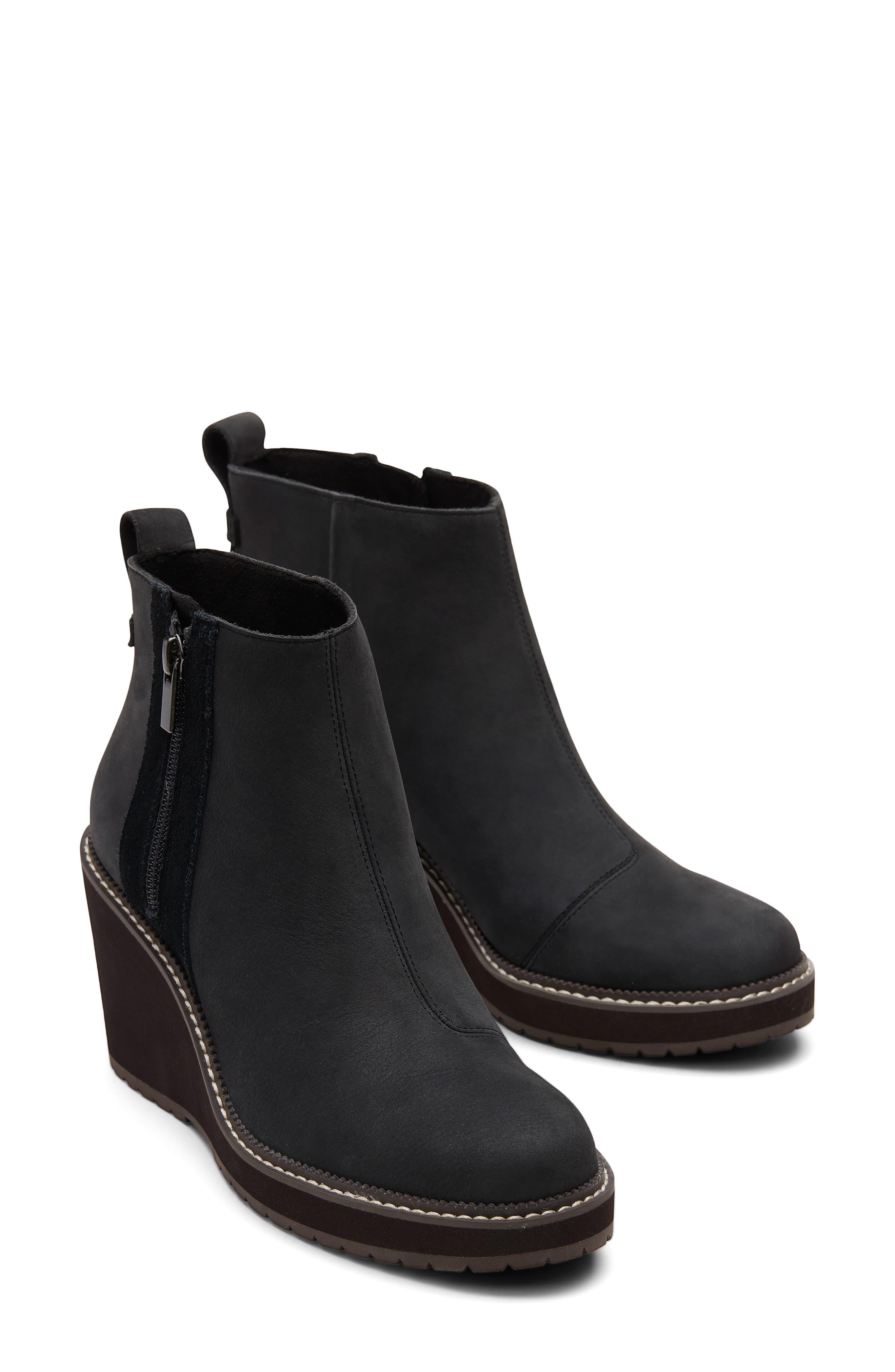 TOMS Raven Water Resistant Wedge Ankle Boot, Main, color, 