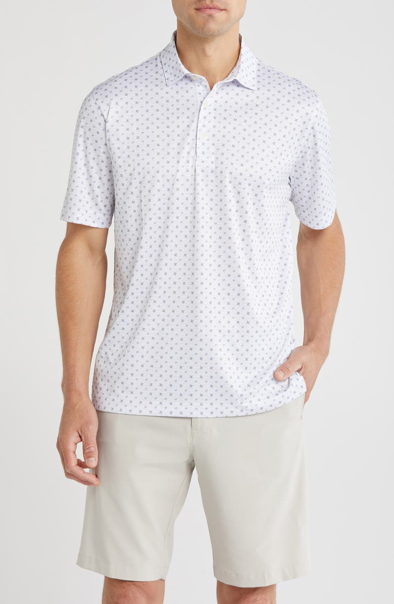 Greg Norman Venture Print Polo, Main, color, White