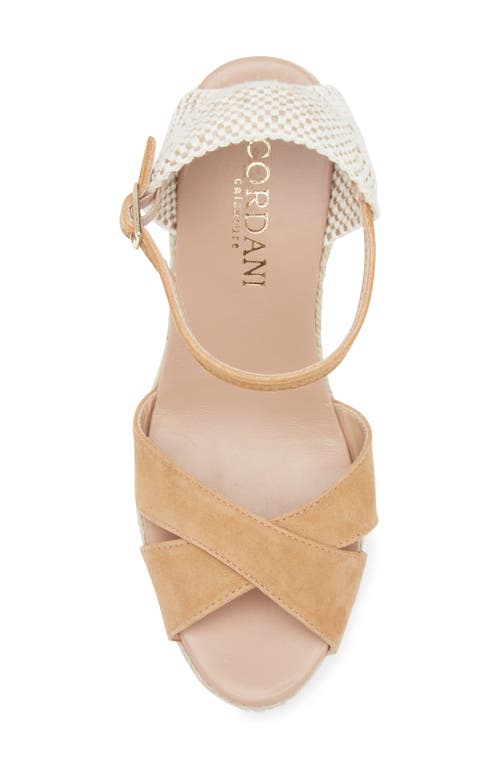 Cordani Everly Espadrille Wedge Sandal In Beige Suede