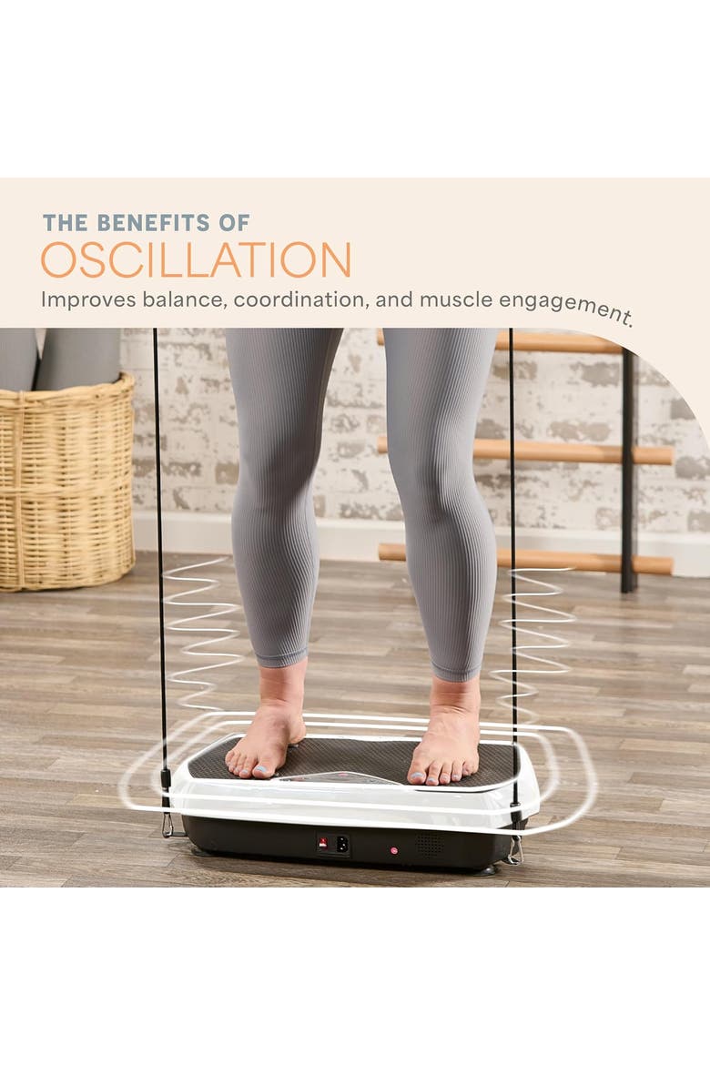 Vibration Plate Exercise Machine Magnetic Acupoints Platform for Muscle Toning and Recovery, Alternate, color, White