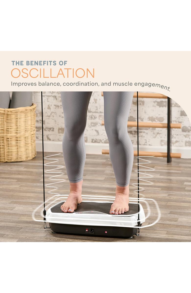 Lifepro Vibration Plate Exercise Machine Magnetic Acupoints Platform for Muscle Toning and Recovery, Alternate, color, White
