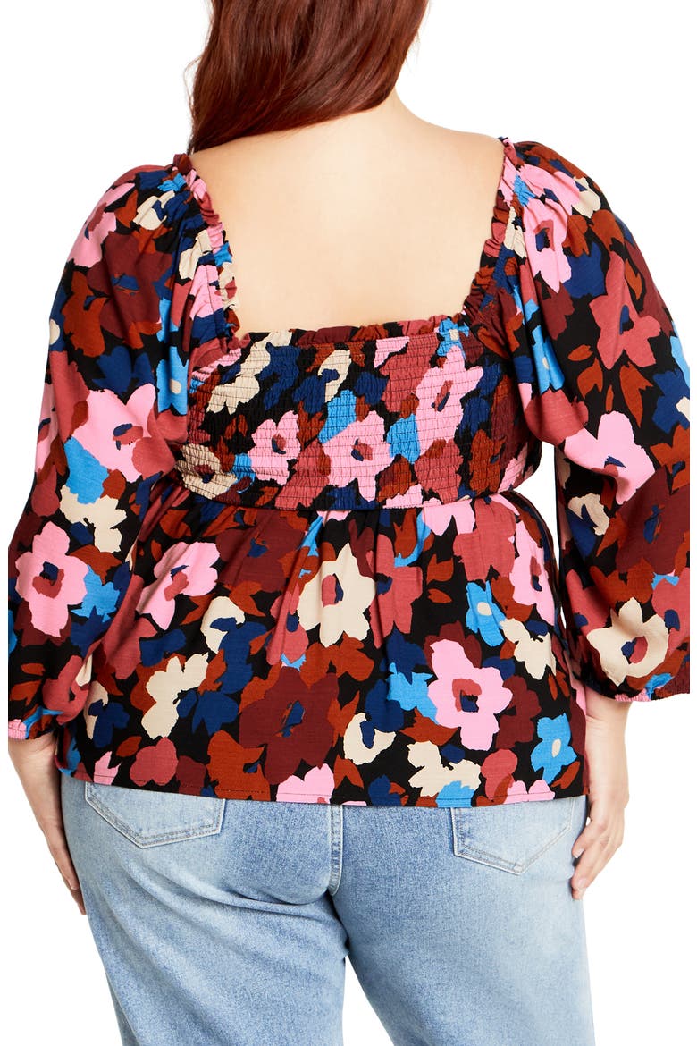 Poppy Balloon Sleeve Peplum Top, Alternate, color, SUGAR COATED