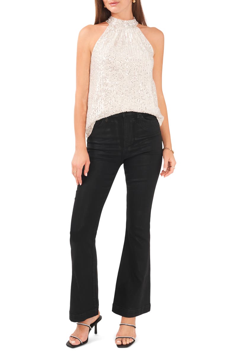 Vince Camuto Sleeveless Mock Neck Sequin Top, Alternate, color,