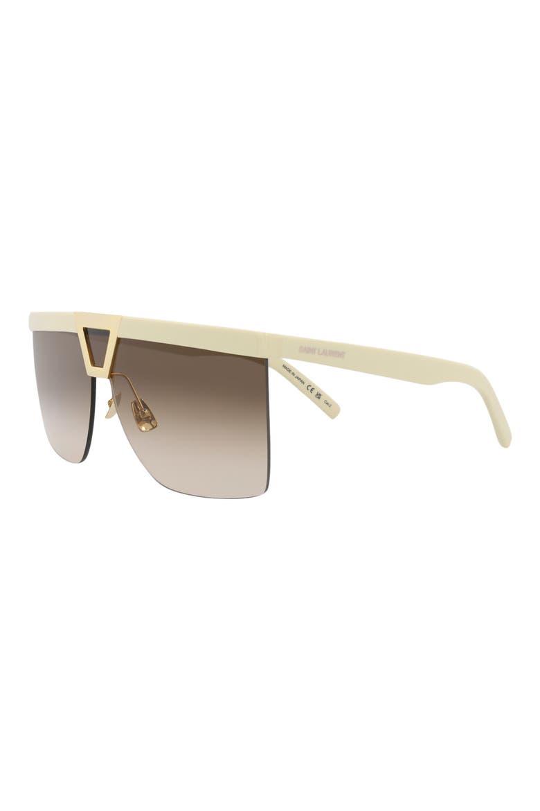 99mm Shield Sunglasses, Alternate, color, IVORY IVORY BROWN