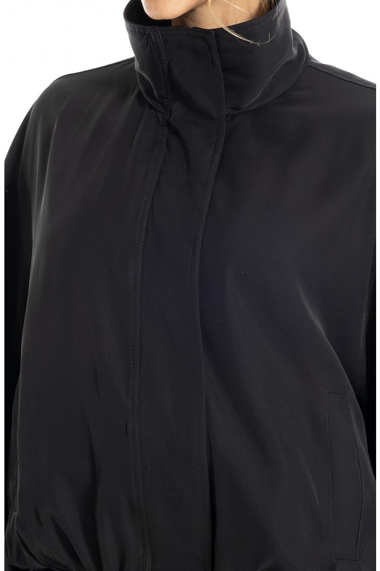 Bubble Hem Bomber Jacket, Alternate, color, BLACK