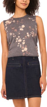 Vince Camuto Floral Sleeveless Sweater