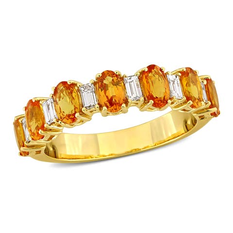 Sapphire & Diamond Anniversary Band 14k