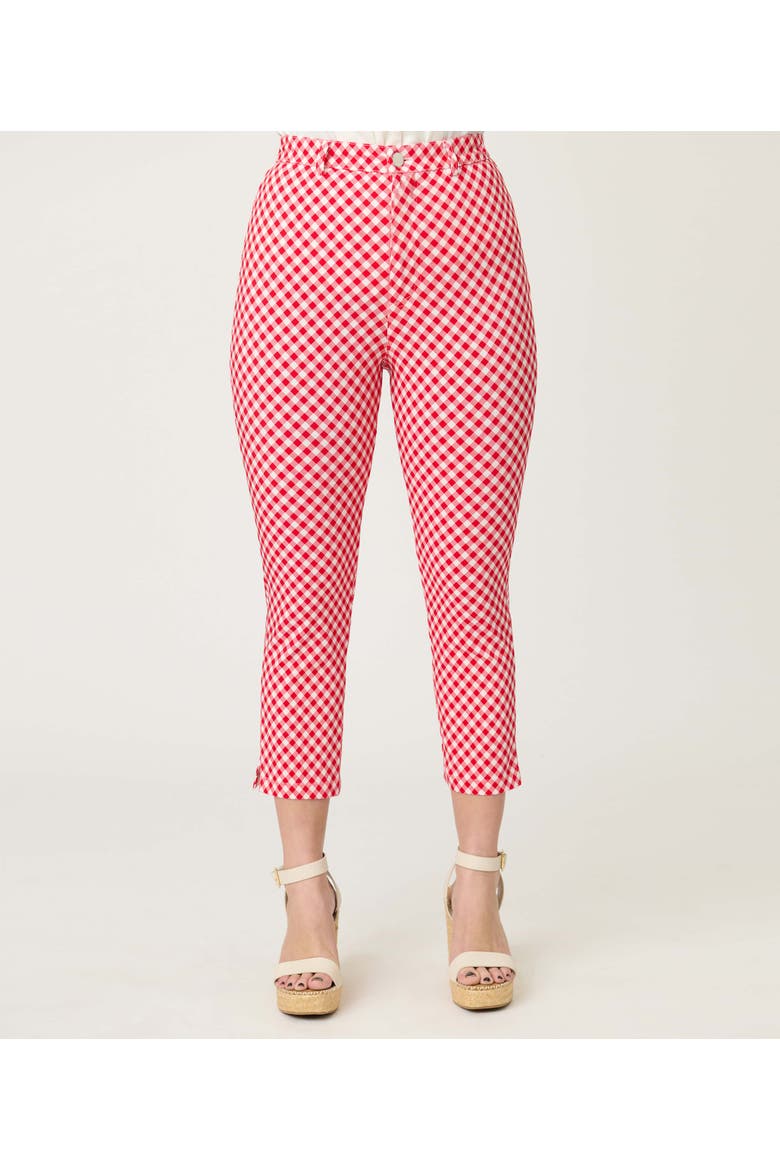 Rachelle Capri Pants, Alternate, color, Red Gingham