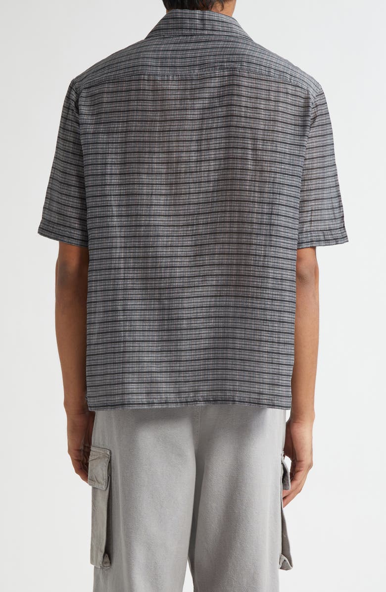 OUR LEGACY Heusen Picnic Check Short Sleeve Cotton & Silk Button-Up Shirt, Alternate, color, Picnic Check Cotton Silk