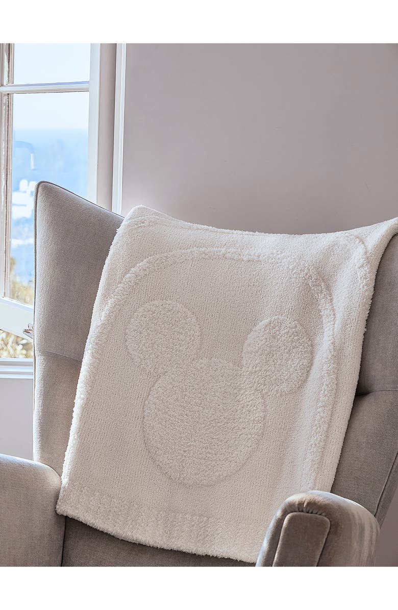 Barefoot Dreams<sup>®</sup> CozyChic<sup>®</sup> Disney Mickey Blanket, Alternate, color, Cream
