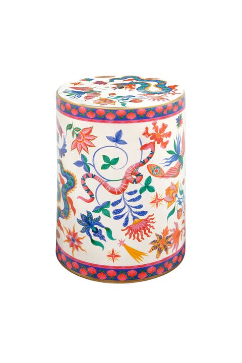 Tanbu Porcelain Stool 12" x 12" Artisan Furniture