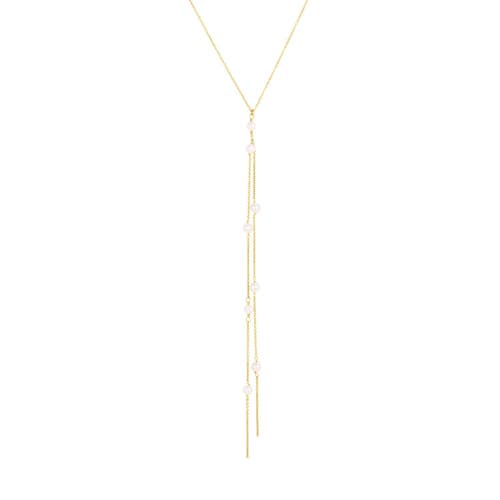 Set & Stones Bobbi Pearl Lariat Necklace in Gold at Nordstrom