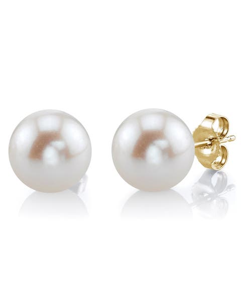 Freshwater Round Pearl Stud Earrings 11mm