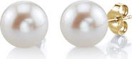 The Pearl Source Freshwater Round Pearl Stud Earrings 11mm