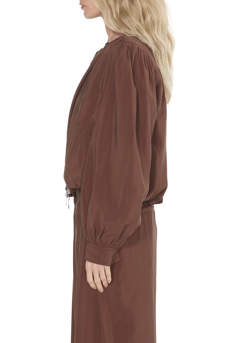 Donna Balloon Sleeve Bomber Jacket, Alternate, color, BROWN