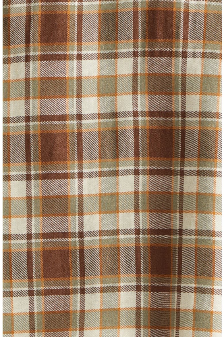 Lumber Check Flannel Button-Up Shirt, Alternate, color, BROWN