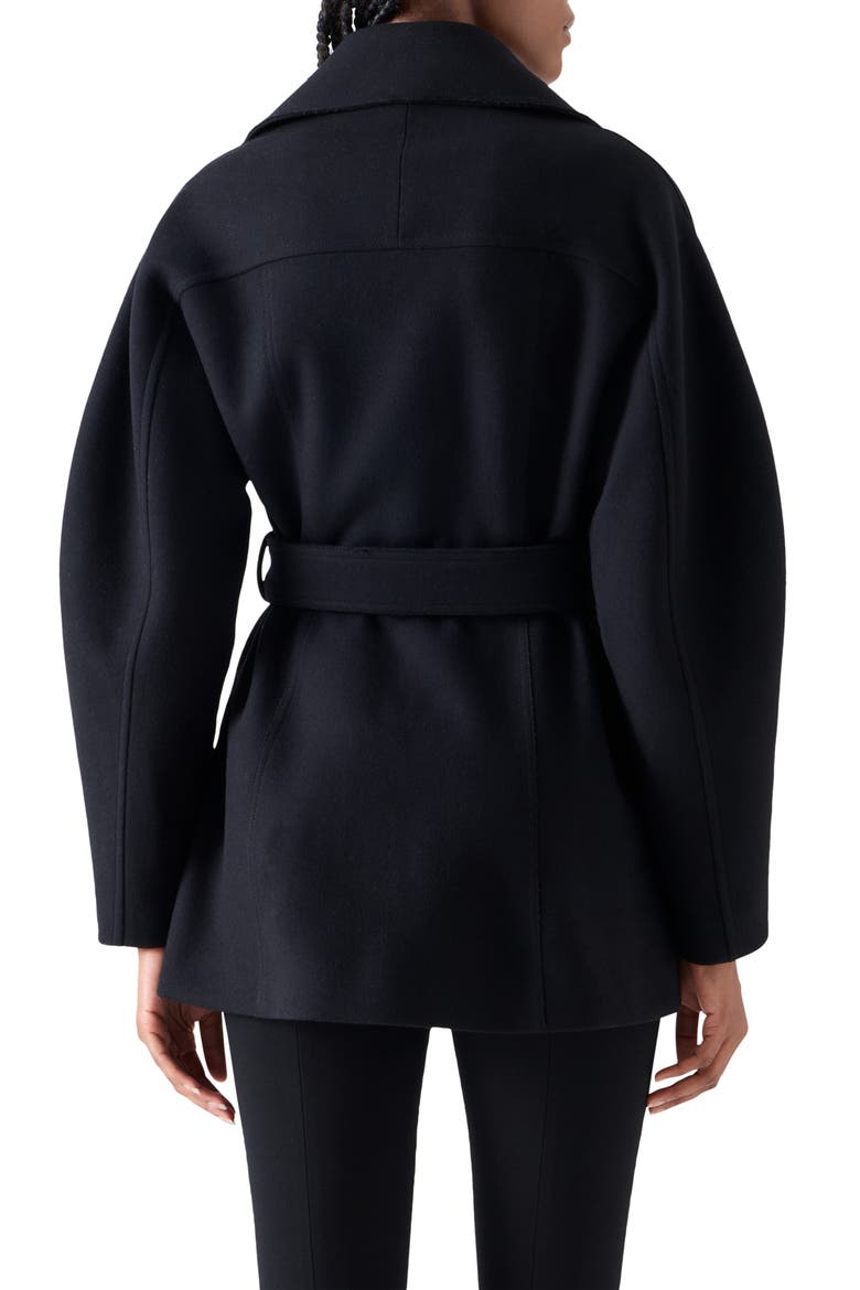 Wool Blend Jacket with Barrel Sleeves, Alternate, color, BLACK