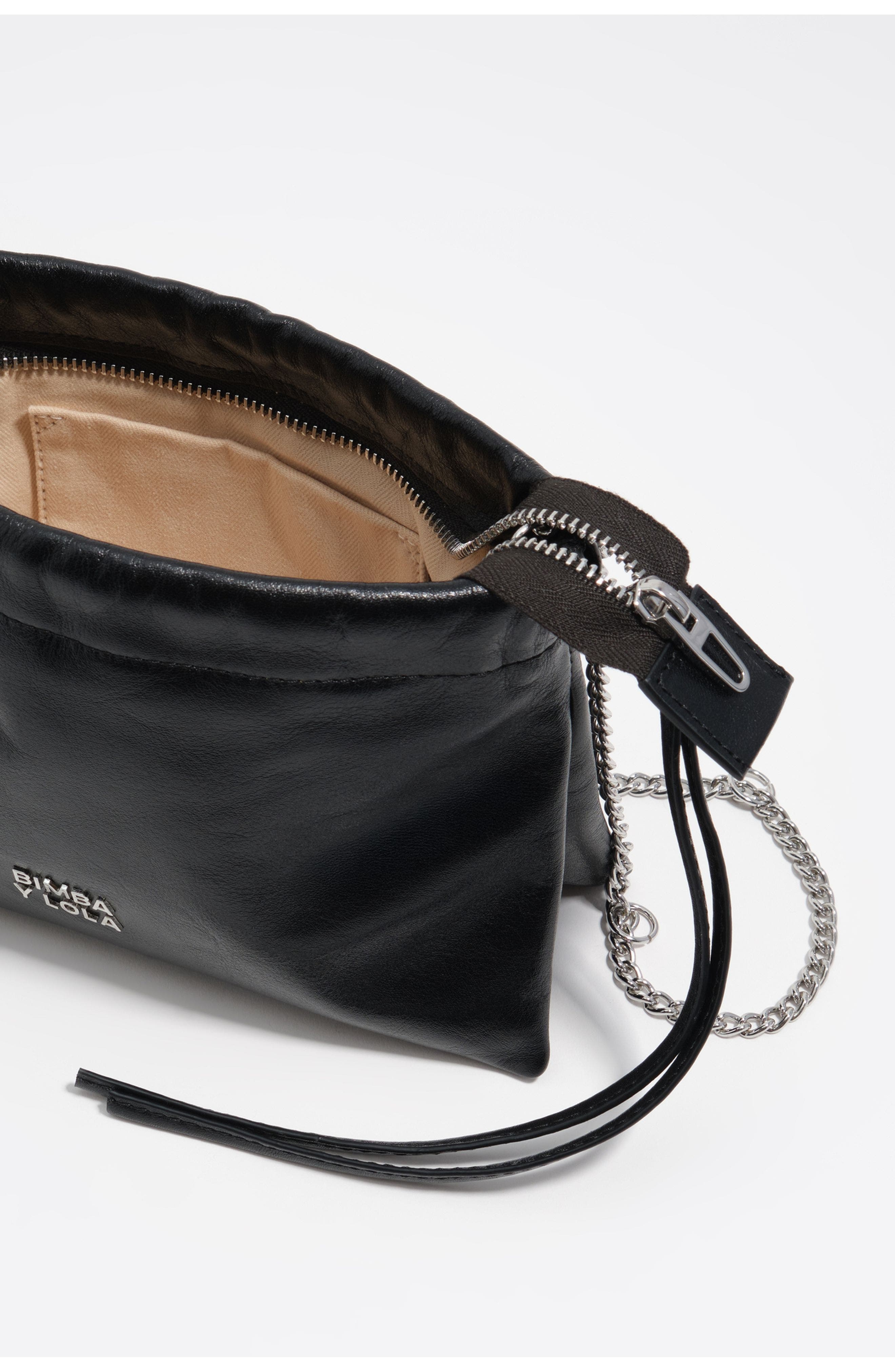 Bimba y Lola Leather Mini Multi-Strap Bag, Alternate, color, Black