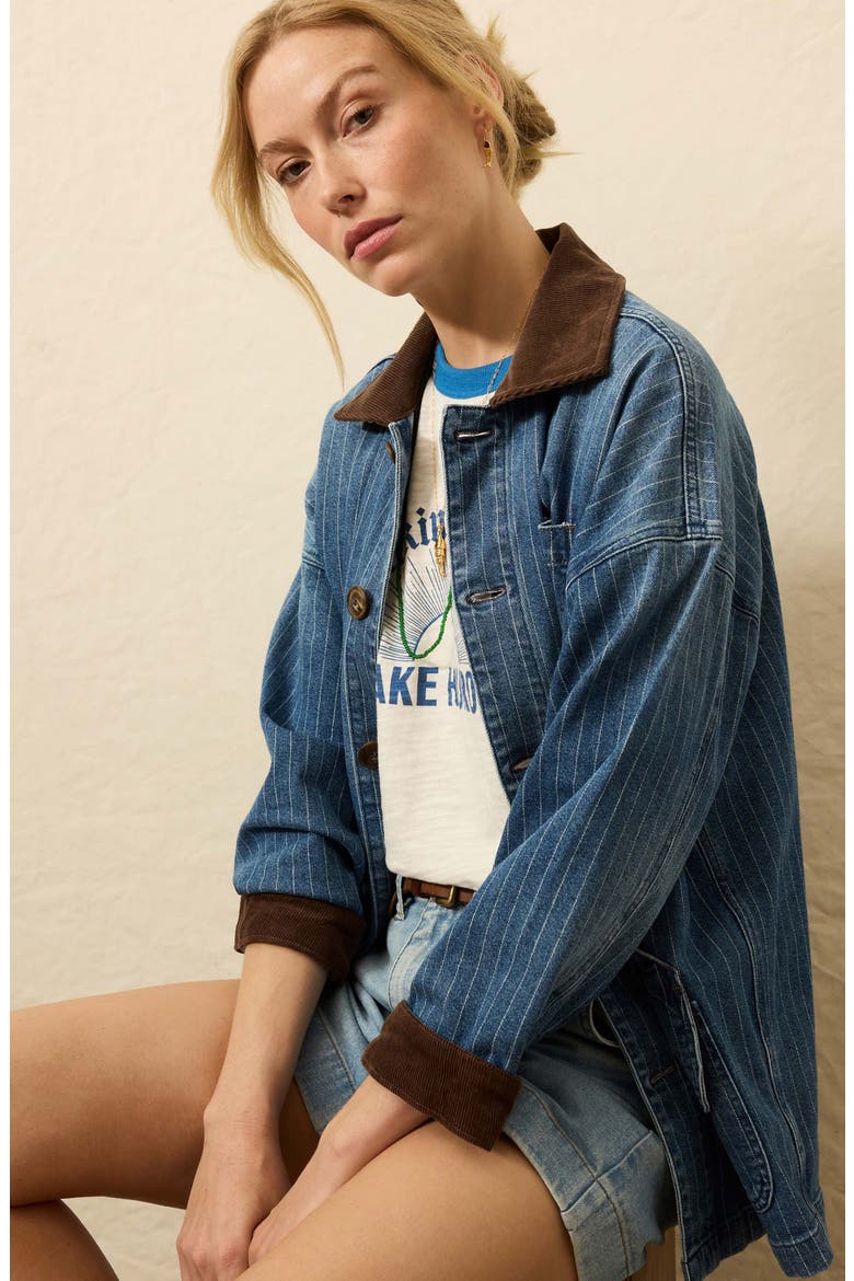 Sunwashed Denim Barn Jacket, Alternate, color, DUSK STRIPE WASH