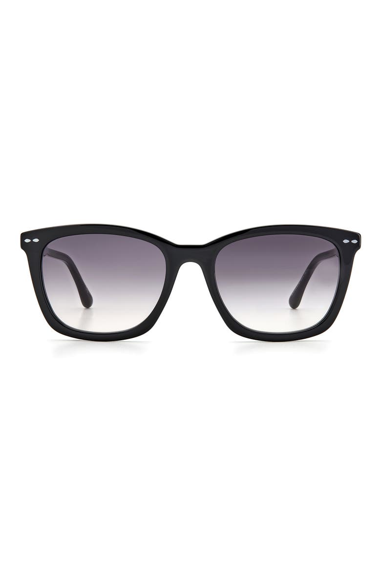 55mm Rectangular Sunglasses, Main, color, BLACK/ GREY SHADED